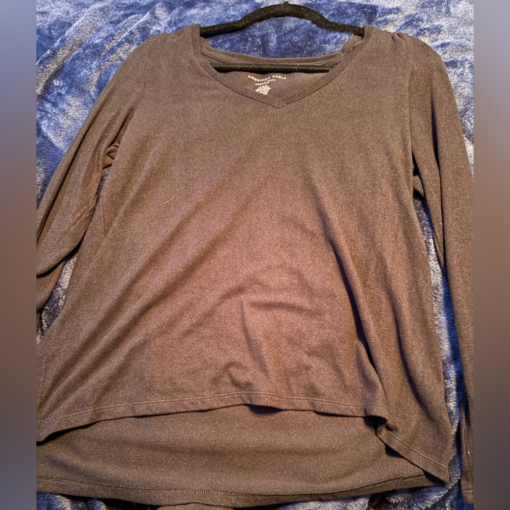 Black American Eagle Soft Plush Long Sleeve